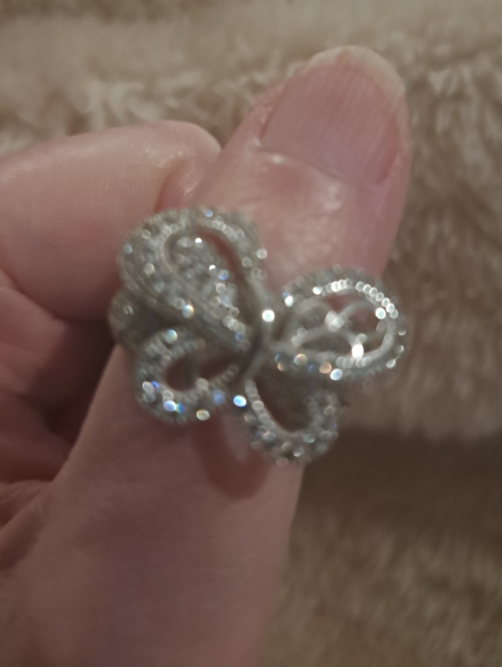 Elegant Silver Butterfly Ring